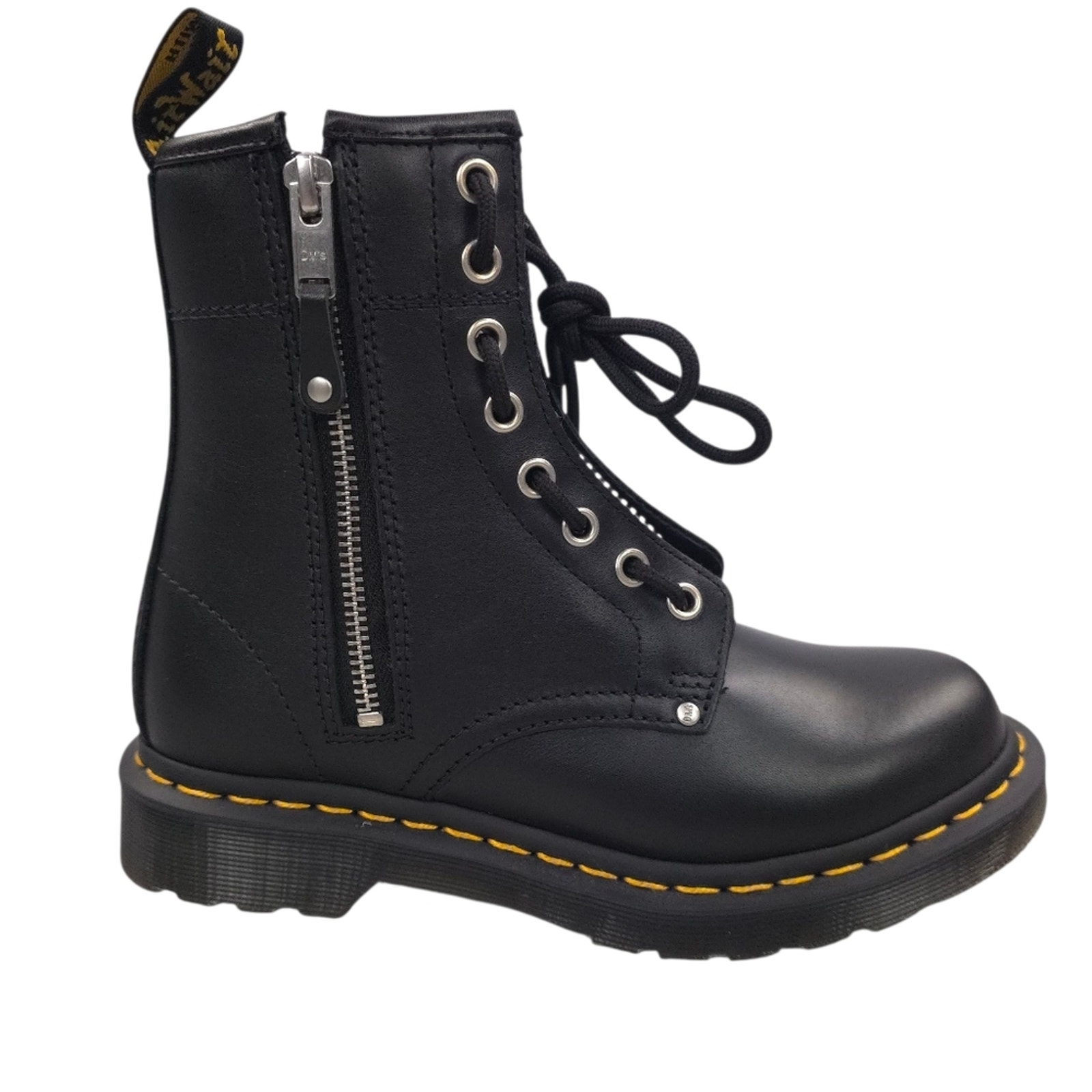 Dr. Martens 1460 Boots Double Zip Leather Lace Up Nwob